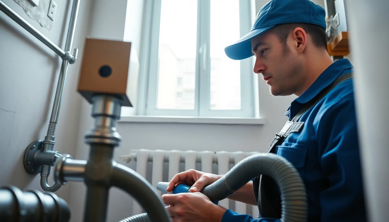 Emergency plumbing help for sewer backup with a licensed plumber fixing a sewer line in a Manhattan apartment.
