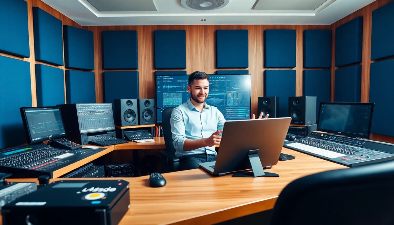 Experience online mastering with a dedicated audio engineer in a professional studio setting.