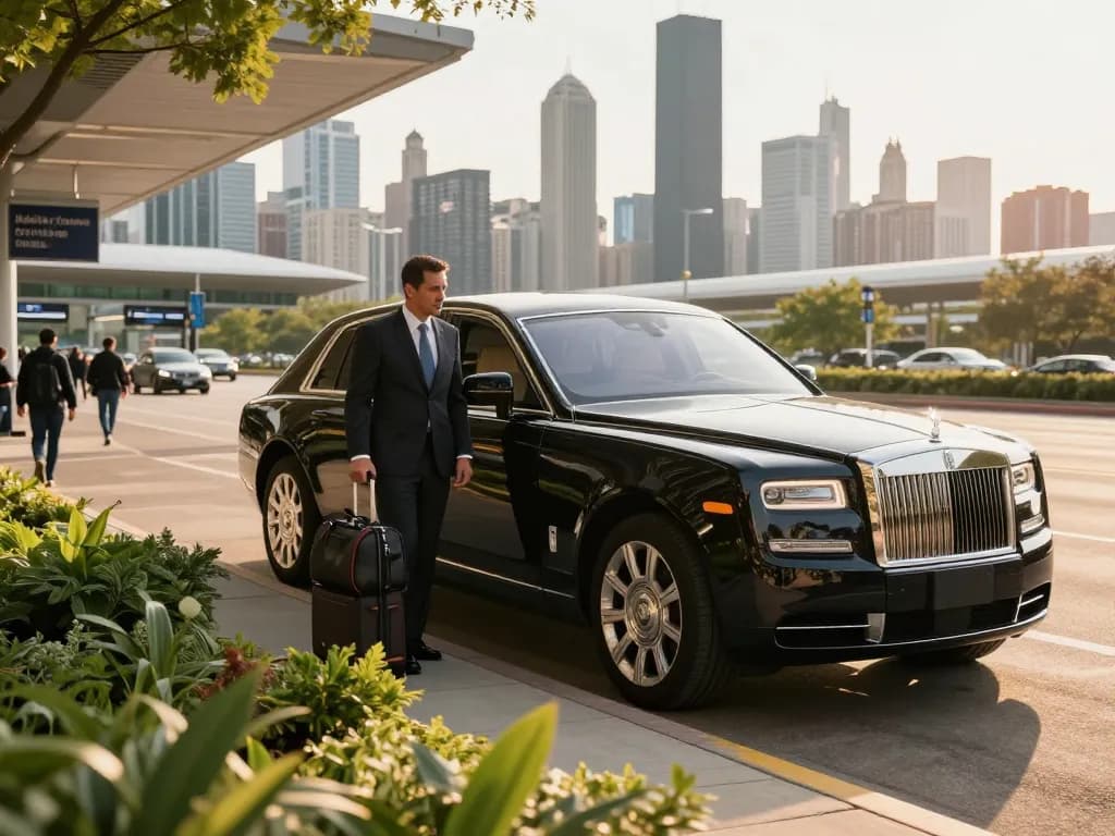 Plainfield to O’Hare limo service with luxury vehicle and professional chauffeur at airport.
