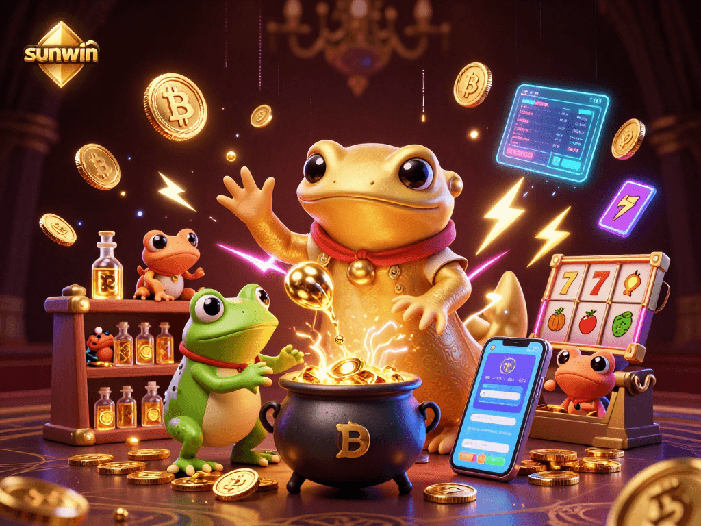 Experience sunwin's thrilling slot adventures with alchemist characters and crypto elements.