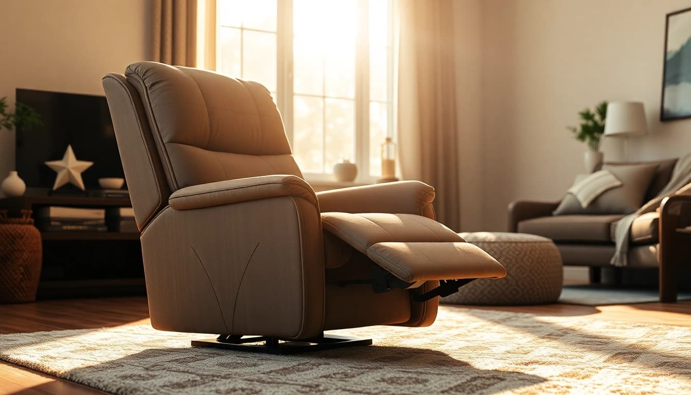 Experience comfort with the best power lift recliner with heat and massage in a cozy living room setting.