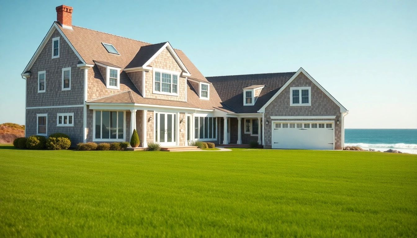Showcasing beautiful Cape Cod homes with attached garages in a coastal setting.