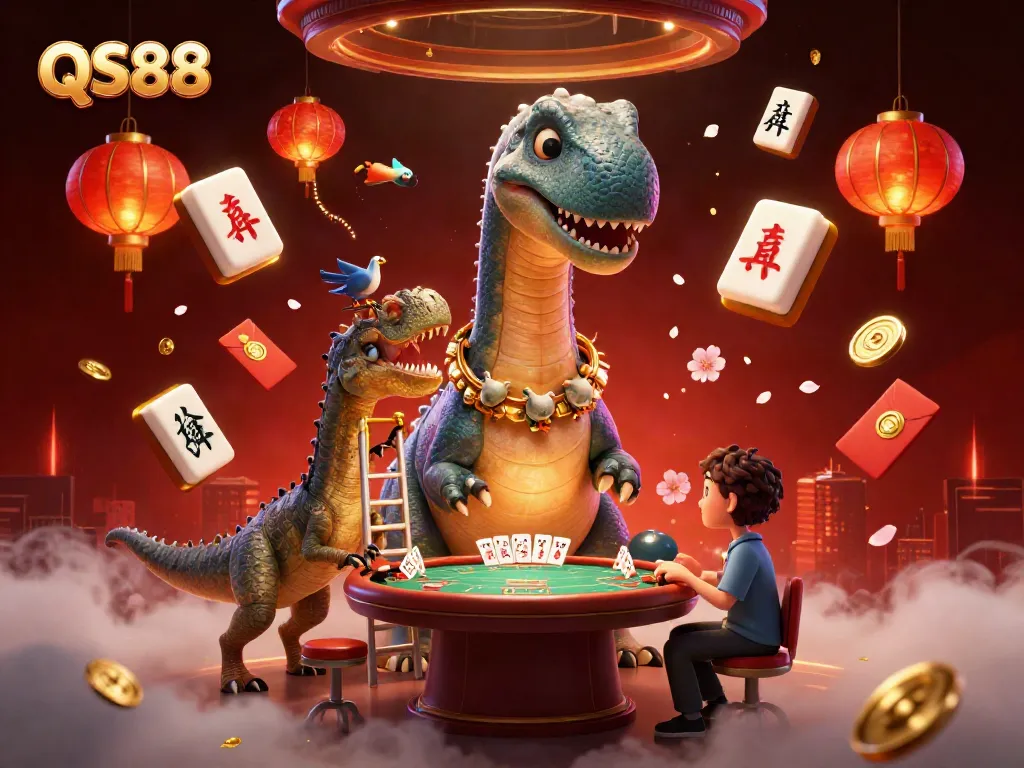 Experience exciting gameplay at QS88 with vibrant cartoon characters surrounded by colorful casino elements.