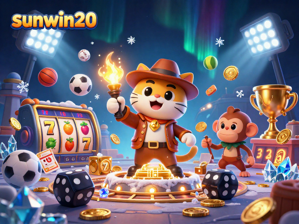 Engage with sunwin20 while exploring a 3D cartoon world filled with golden casino artifacts and dynamic game elements.