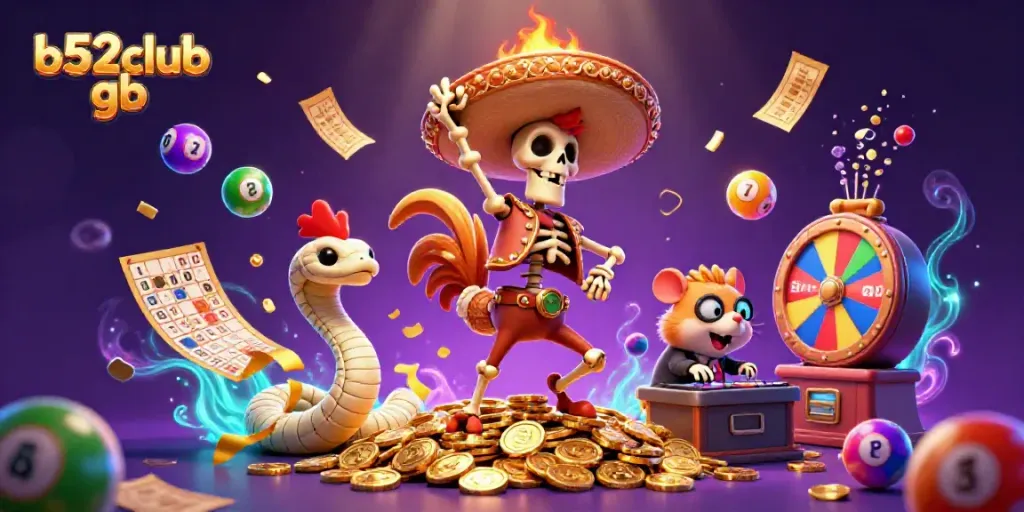 Win big with exciting games at b52club gb, featuring lively characters and dynamic gambling elements.