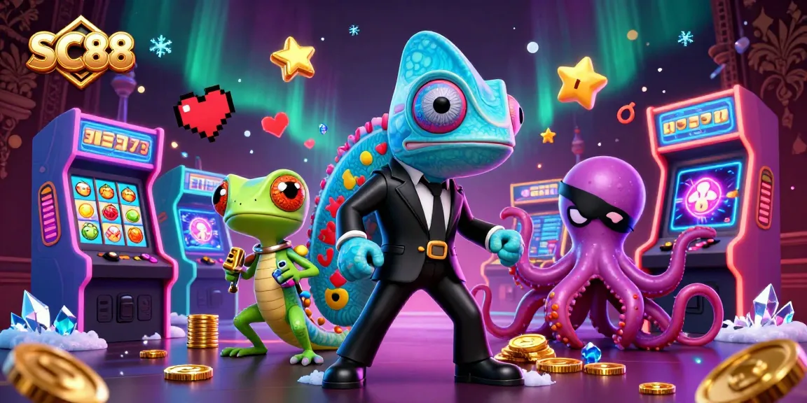 Engage with SC88’s vibrant casino gaming scene filled with colorful characters and dynamic elements.