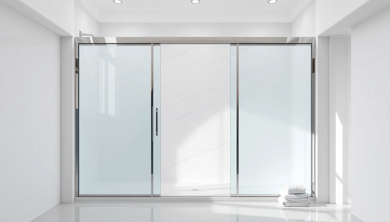 Stylish shower doors sliding enhance bathroom elegance with polished chrome and frosted glass.
