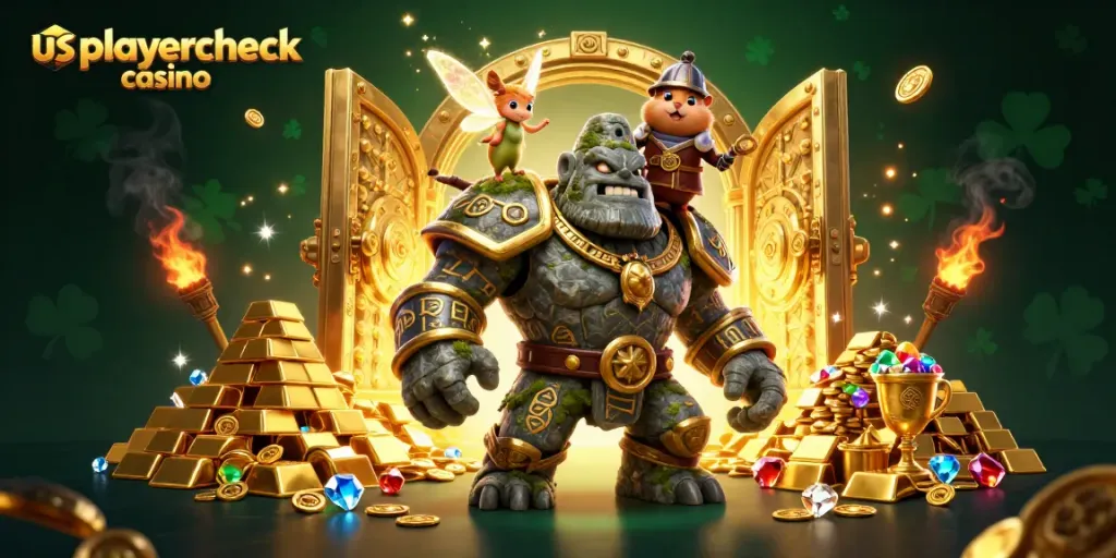 Join the magical adventure in usplayercheck casino with a golem, fairy, and hamster knight.