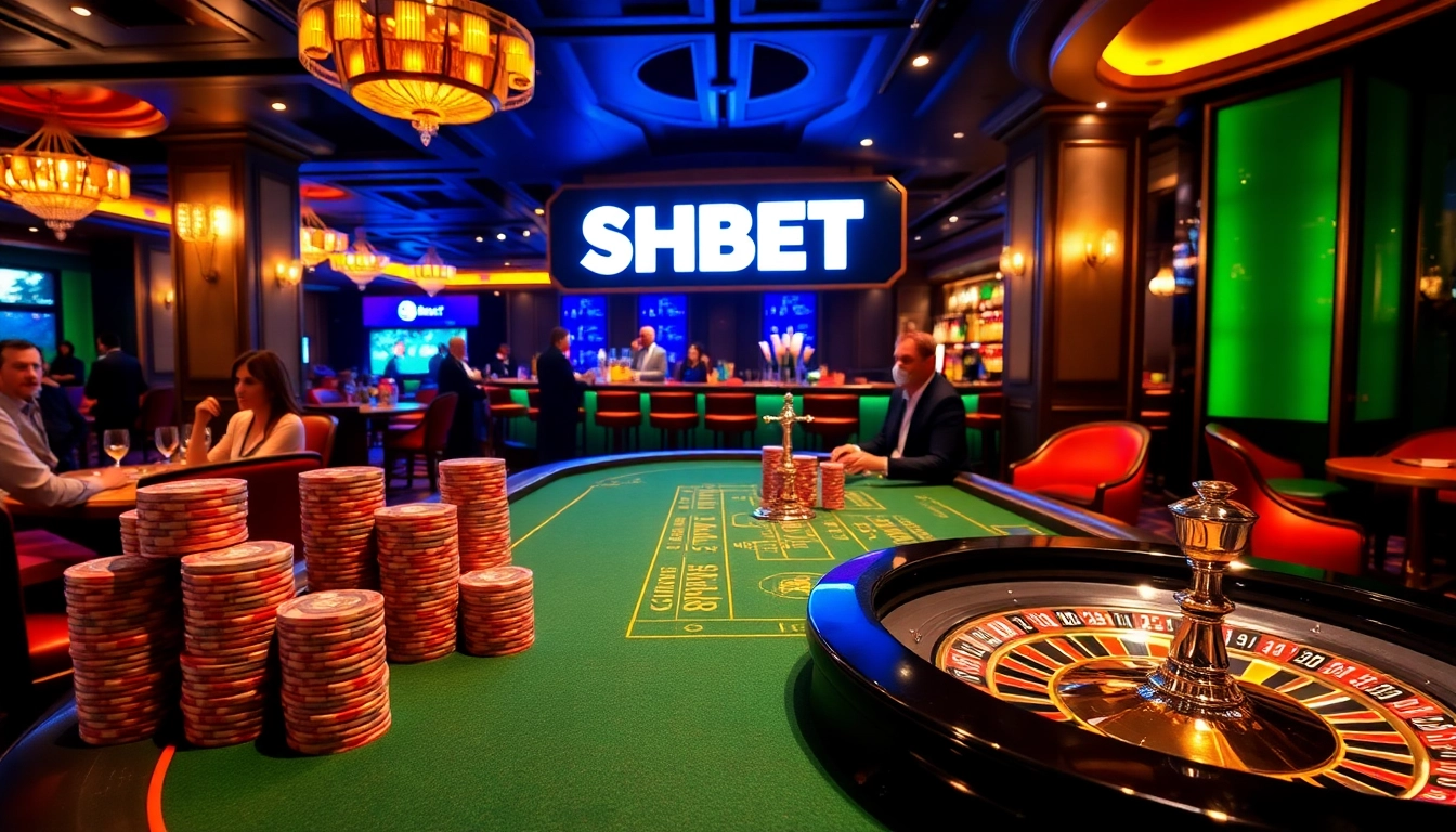 Strategic gameplay at SHBET casino with vibrant tables and high-stakes excitement.