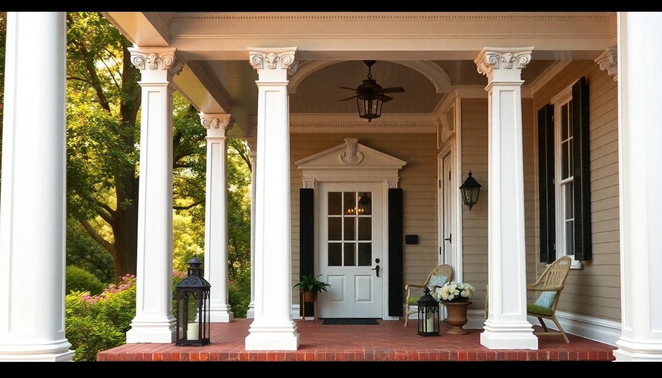 Revitalized colonial home renovation with a stunning front porch, integrating classic design elements.