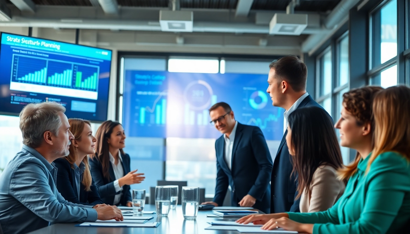 Visual depiction of Strategy Capture Management in a collaborative business meeting.