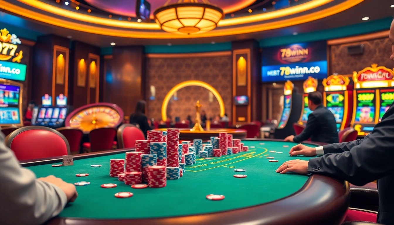 Experience the excitement of winning at 78winn.co with vibrant poker games and casino ambience.