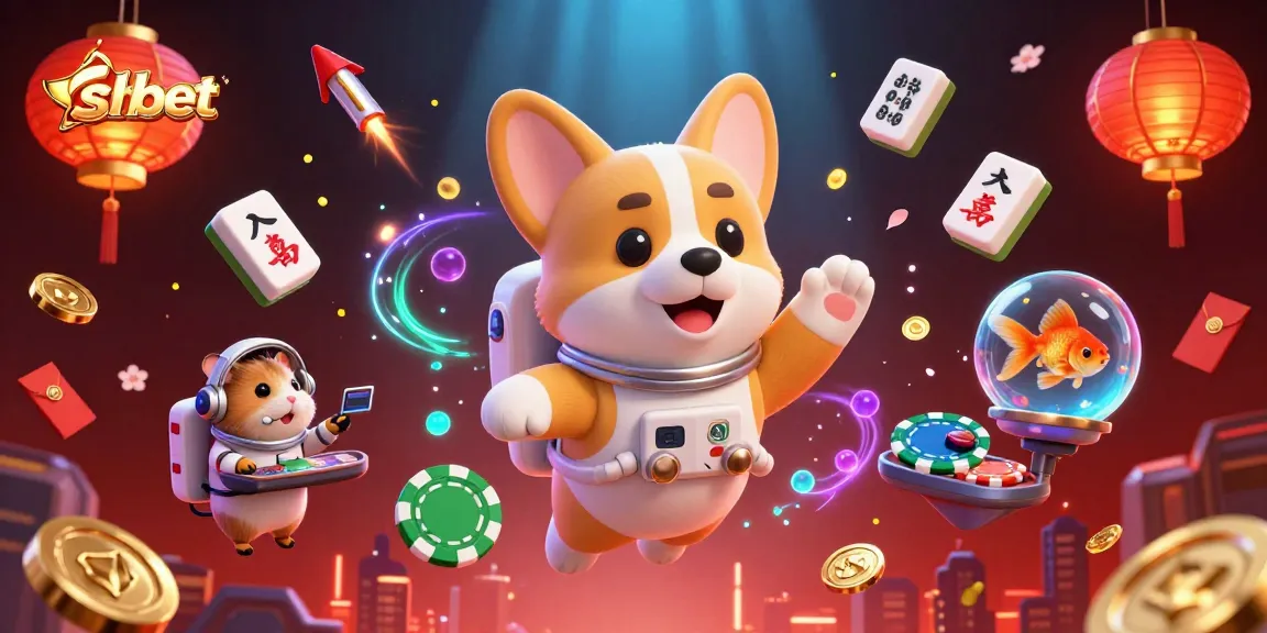 Experience thrilling games at shbet with a corgi astronaut and whimsical elements in a vibrant casino.