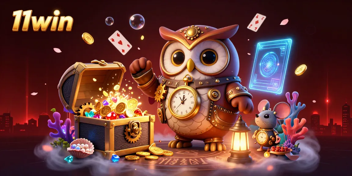 Experience the thrilling world of 11win with vibrant casino elements in a magical scene.