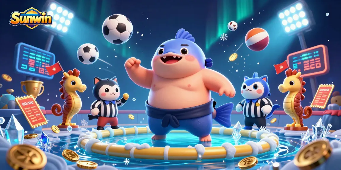 Experience Sunwin's dynamic underwater sports arena with vibrant 3D characters and action.